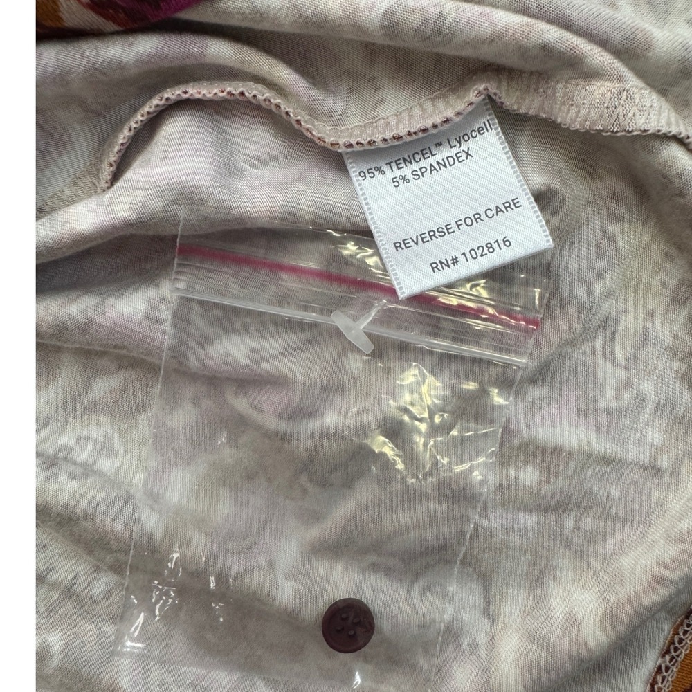 Garnet Hill Phoebe Button Front Knit Dress Spiced Rose Ikat Size Small NEW NWOT - Picture 9 of 10
